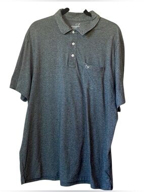 Vineyard Vines Edgartown Performance Gray Pima Cotton Polo Shirt xl golf Preppy